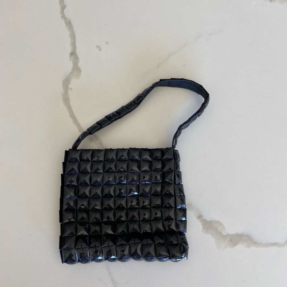 JEANNE LOTTIE • black vintage faucet beaded purse mini bag